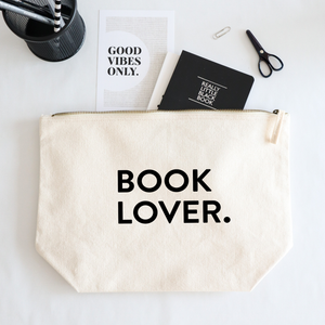 Gift for a book lover / large cosmetic bag