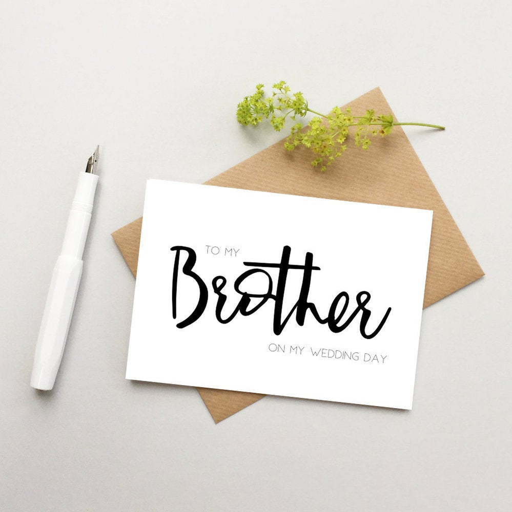 Brother wedding card - Brother card - Card for Brother on wedding day - Family wedding cards - Brother card for wedding day