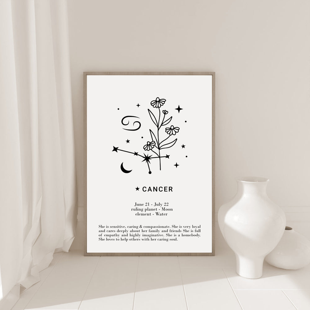 Cancer star sign Zodiac print