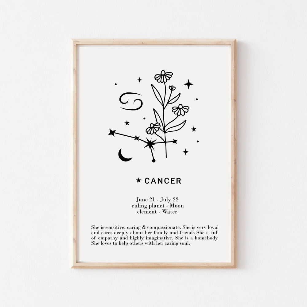 Cancer star sign Zodiac print