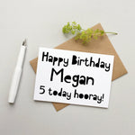 Children&#39;s age birthday card - Kids Age Birthday card - Personalsied card - Personalized Childs birthday card - Custom kids birthday card