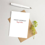 Christmas card - Merry and bright card - Fun Christmas card - Hashtag card - Pack of Christmas cards - Xmas card pack - Instagram cards