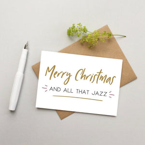 Christmas card pack - Merry Christmas cards - Stylish Christmas cards - Modern gold Christmas card - single 5 or 10 pack of cards