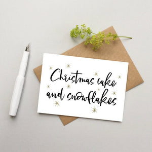 Christmas card pack - Scandi style Christmas cards - snowflake monochrome Christmas cards - stylish Christmas card - 1, 5 or 10 pack cards