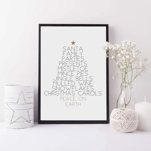 Christmas print - Holiday decor - Christmas decor - Christmas things print - Scandi Nordic Christmas print - Modern stylish Christmas decor