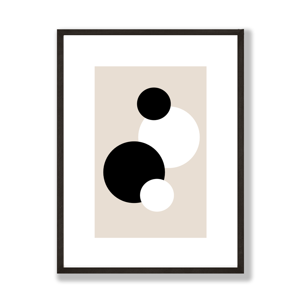 Neutral abstract circles art print