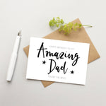 Dad Birthday card - Happy Birthday Dad card - Amazing Dad card - Cute card for Dad - Best Dad card -