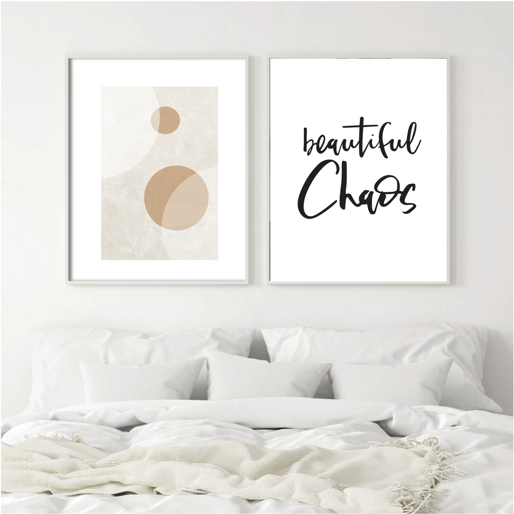 Neutral tones circles abstract print