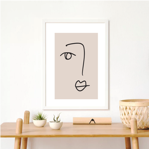 Boho face line art print