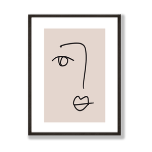 Boho face line art print