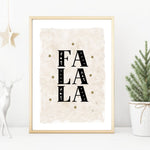 Fa la la neutral boho Christmas print