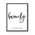 Personalised we are family print