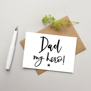 Father&#39;s Day card - Dad Birthday card - Dad my hero card - Cute card for Dad or Daddy- Thank you Dad card - Daddy card - Dad wedding card
