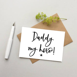 Father&#39;s Day card - Dad Birthday card - Dad my hero card - Cute card for Dad or Daddy- Thank you Dad card - Daddy card - Dad wedding card