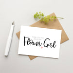Flower girl card Wedding card - Card for flower girl - wedding party cards - thank you flower girl card - cute flower girl card Card