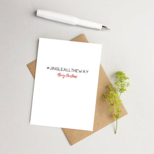 Fun Christmas card - Jingle all the way card - Fun Christmas card - Hashtag card - Pack of funny Christmas cards - Xmas card pack
