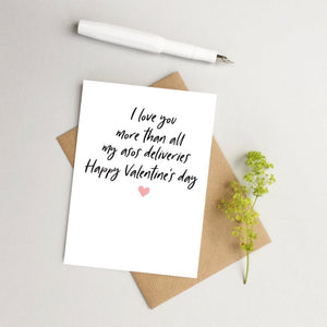 Funny Valentines day card - Happy Valentines card - Asos card - Card for Wife - Card for girlfriend - Fun Valentines day card