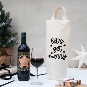 Let's get merry Christmas bottle gift bag