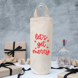 Let's get merry Christmas bottle gift bag