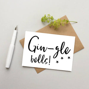 Gin Christmas card - Funny Christmas cards - gin-gle all the way card - Multi Pack Christmas cards - Funny Christmas cards - 1, 5, 10 cards