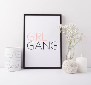 Girls bedroom print - Girl gang print - Girls playroom art print - wall art - Girls fun bedroom print - Office wall art - Gift for girls