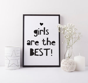 Girls bedroom print - Girls playroom art print - girls are best nursery print - Girls bedroom print - Fun girls bedroom art - Gift for girls
