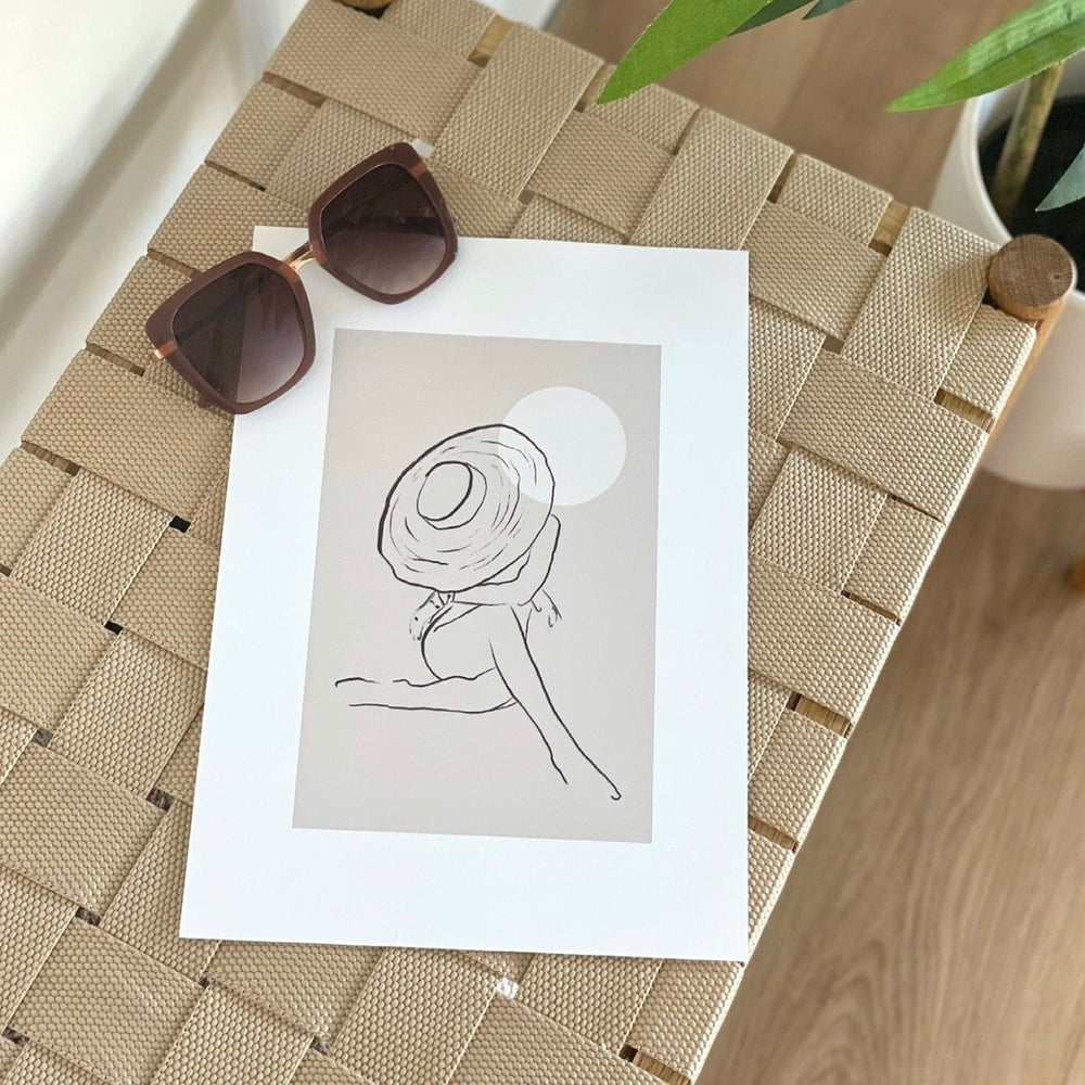 Female figure line art print