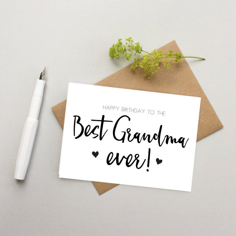 Grandma Birthday card - Best Grandma Card - Card for Grandma - Birthday card for Grandma - Best Grandma ever card - Grandma Birthday card