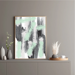 Green white & grey Abstract print