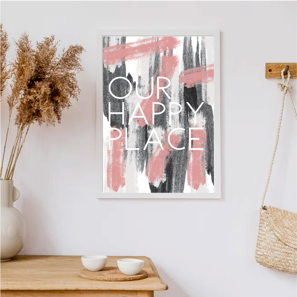 Our happy place abstract print