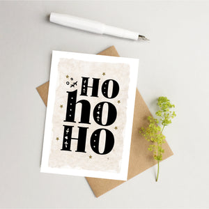Hohoho stylish neutral Christmas card