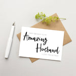 Husband Birthday card - Amazing Husband card - card for Husband - I love you card - Cute card for Husband - To my amazing Husband