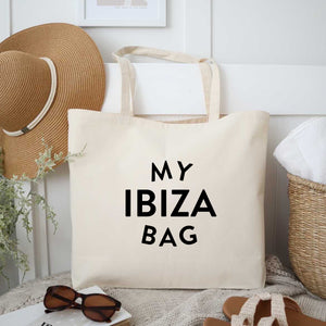 Personalised holiday beach tote bag