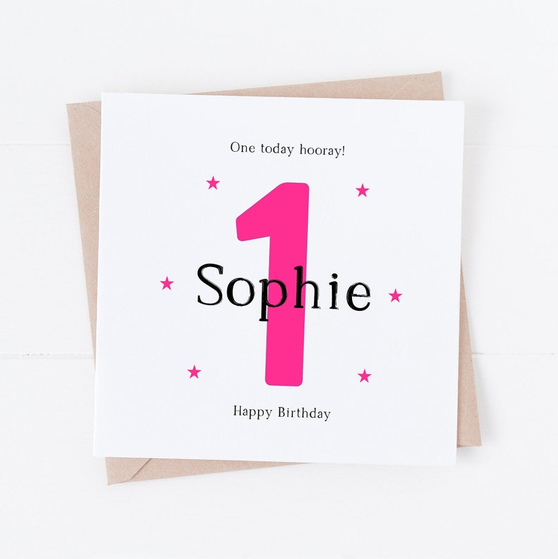 Personalised girls age birthday card