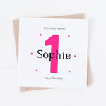 Personalised girls age birthday card