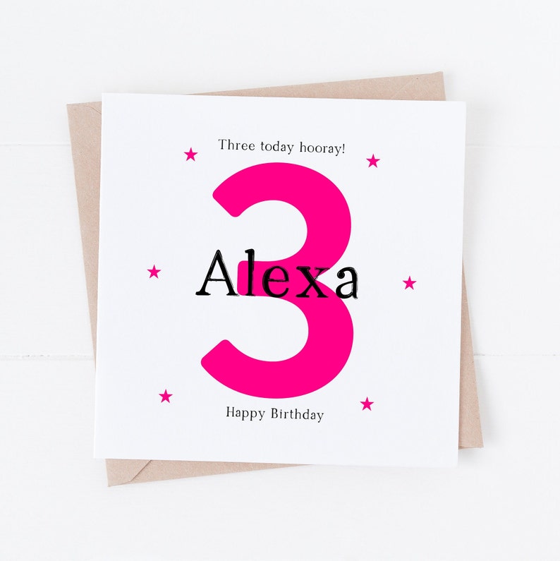 Personalised girls age birthday card
