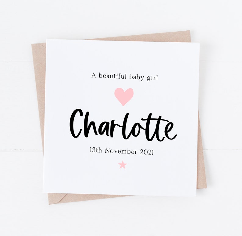 Personalised Baby girl card
