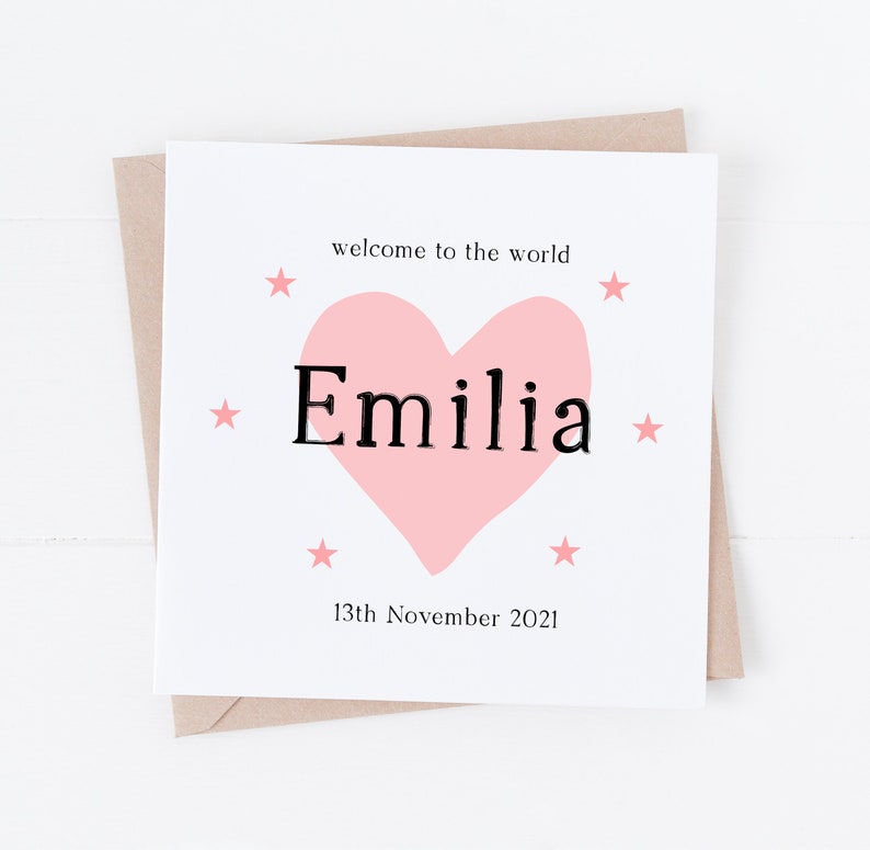 Personalised cute Baby girl card