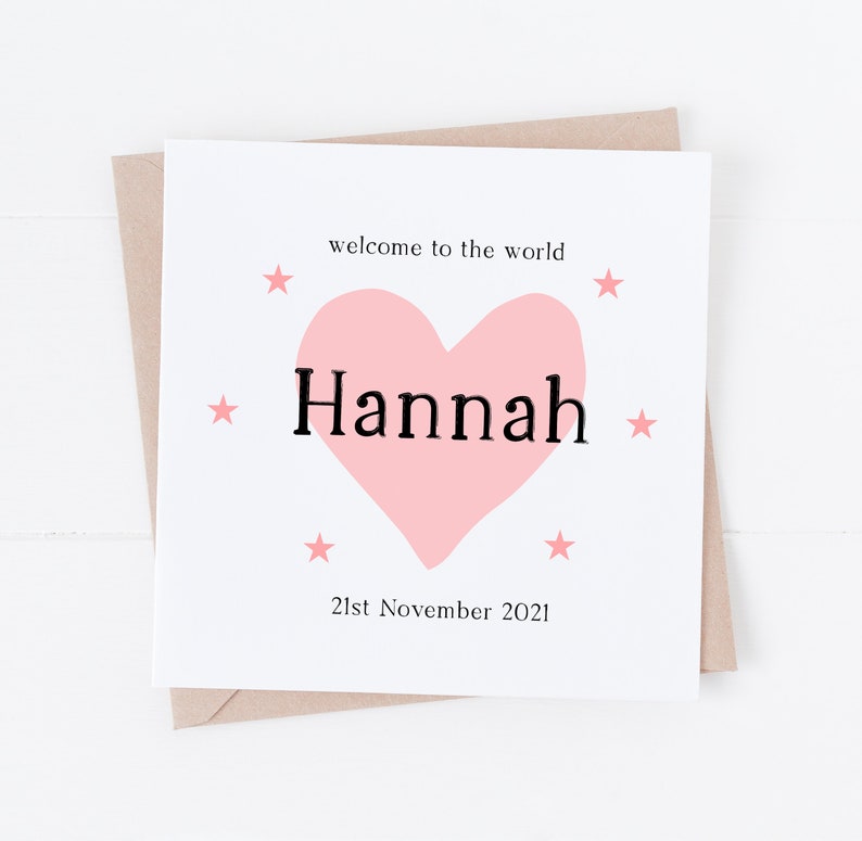 Personalised cute Baby girl card