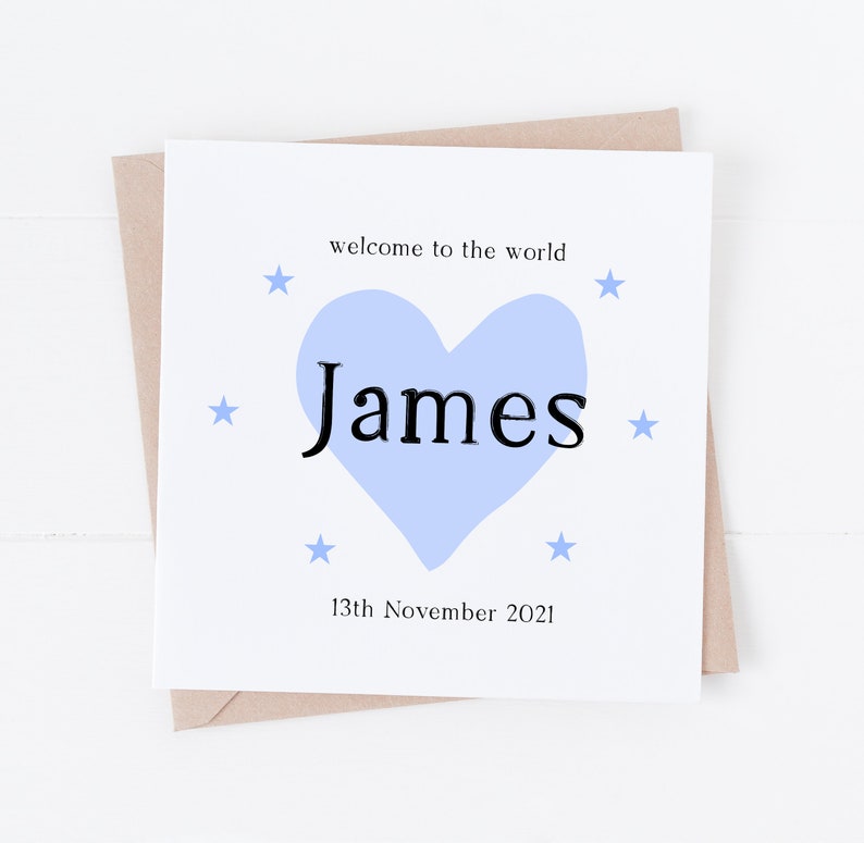 Personalised cute Baby boy card