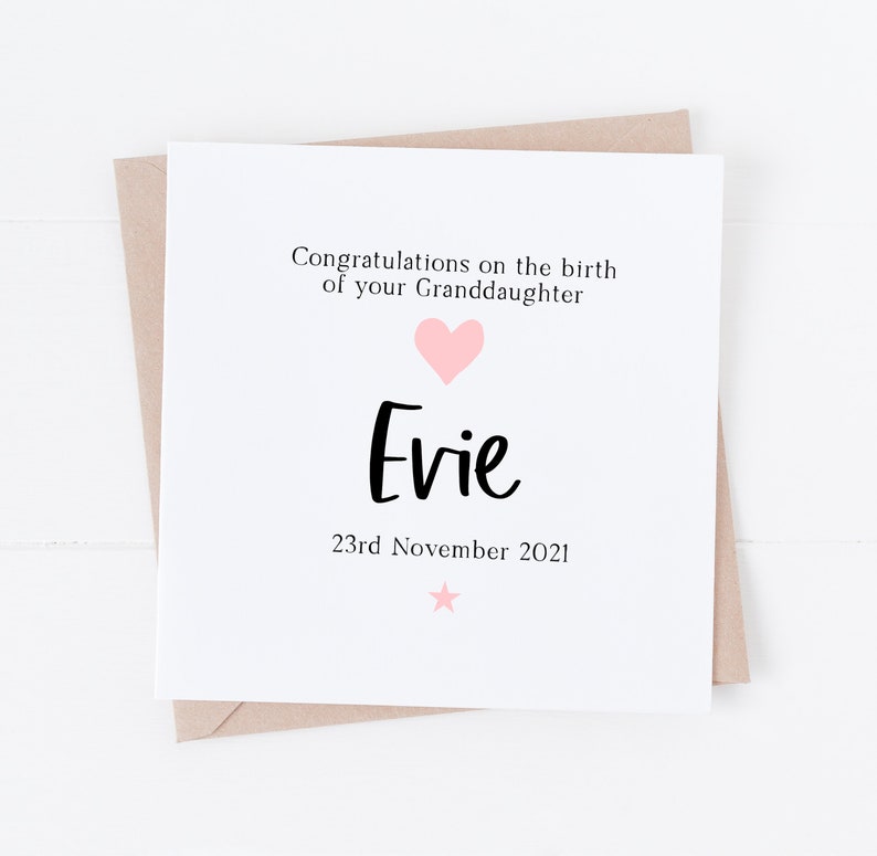 Personalised New Granddaughter card