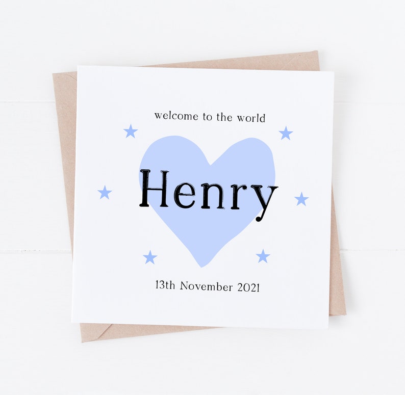 Personalised cute Baby boy card