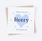 Personalised cute Baby boy card