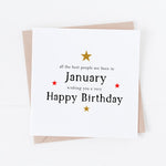 Birthday card for January Birthday