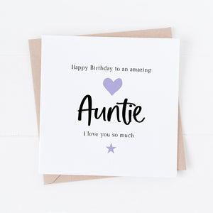 Auntie Birthday card
