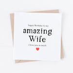 Wife Birthday card