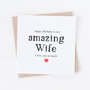 Wife Birthday card