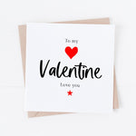 To my Valentine card