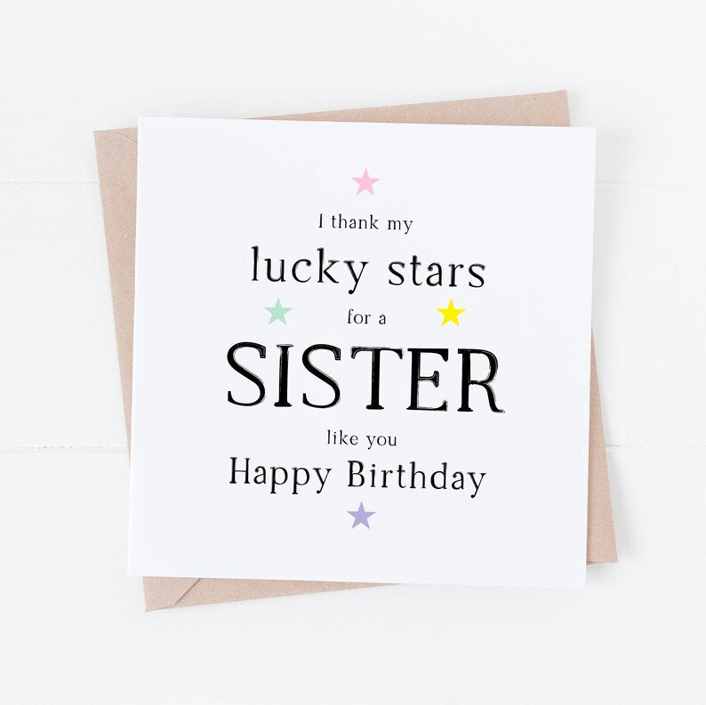 Birthday card for sister