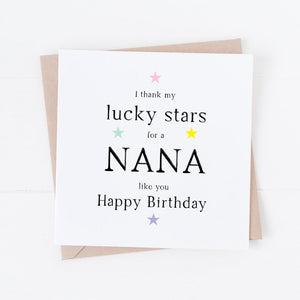 Nana, Gran, Grandma Birthday card